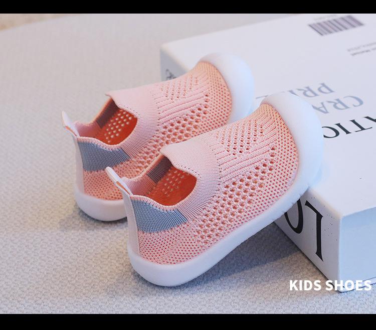 Atmungsaktive Flyknit-Mesh-Schuhe für Kinder - Kollisionsschutz, weiche Sohle, Bonbonfarben, Unisex Kleinkind Freizeit