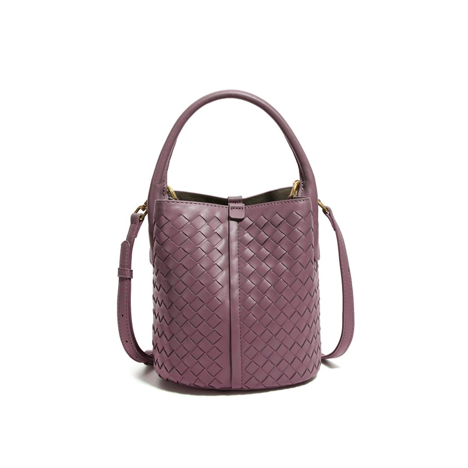 

Кожаная женская сумка, сумка ручной работы, универсальная однотонная сумка-ведро, женская повседневная сумка через плечо на одно плечо 17x17x21cm