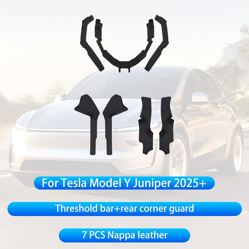 For Tesla Model Y Juniper 2025+ Center Console Two Side Panel Anti Kick Pad Protector Leather Sticker Foot Cover Car Accessories