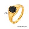 Vnox Minimalist Round Zircon Inlaid Rings For Women Men Stainless Steel Gold Color Elliptical Stone Ring Jewelry Never Lose