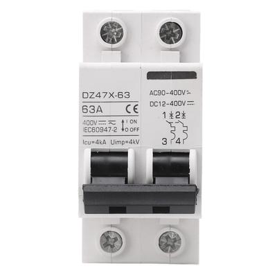 Μινιατούρα Αυτόματος Διακόπτης AC DC 63A 2P Ράγα Οδηγού DIN Επιβραδυντικός Φλόγας Διακόπτης Κυκλώματος για Ηλιακά