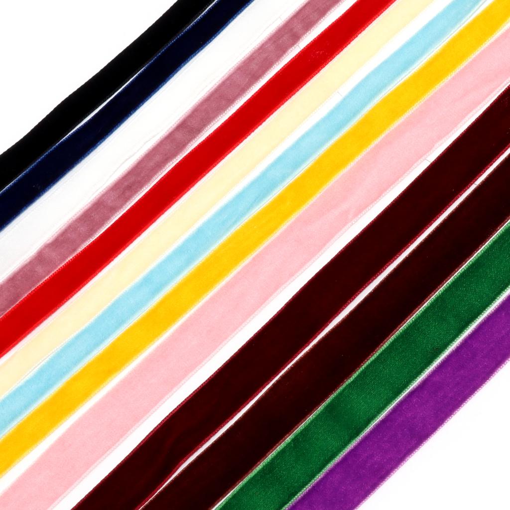 1 Roll Velvet Ribbons Single Face Flocking Webbing Decoration DIY Handmade Bow Hair Decoration Bouquet Package Sewing Clothing