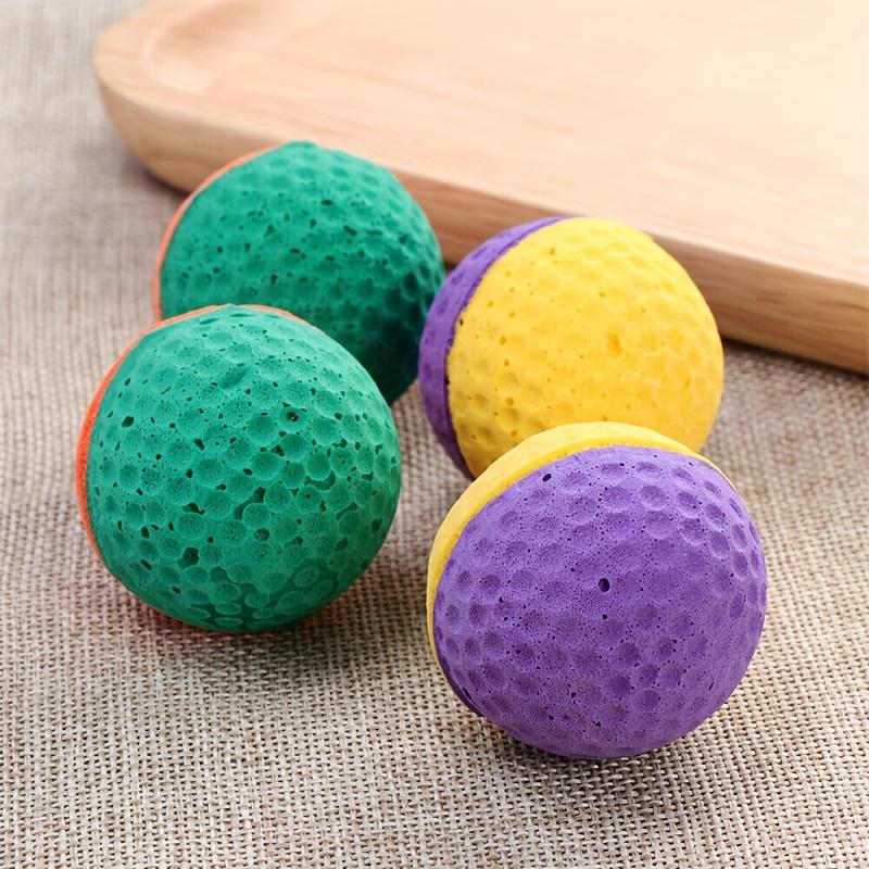 2pcs Cat Foam Ball Toys,Interactive Chase Sponge Balls for Pets,Soft Bouncy Quiet Durable Bite Resistant,Easy Clean Rubber Balls