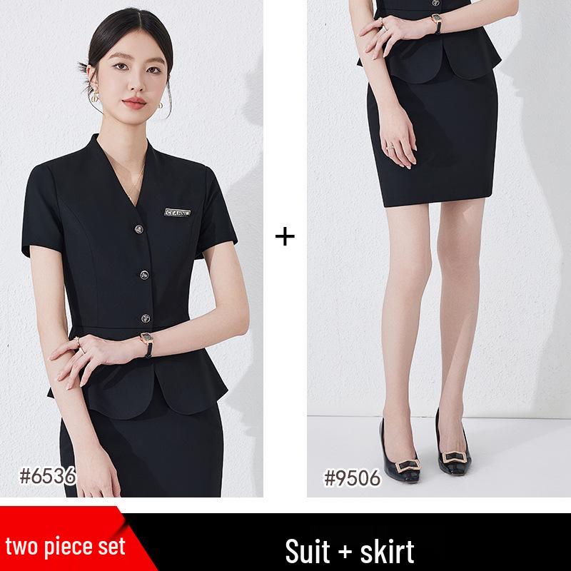 Women's Professional Workwear Set: Short-Sleeve Receptionist Manager Suit 2025