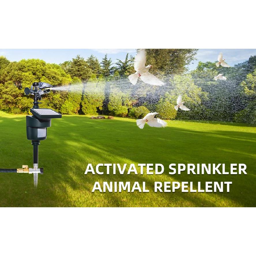 Irrigatore a Sensore di Movimento Solare Ecologico a Getto d'Acqua Repellente per Animali con Pannello Solare Repellente per Parassiti del Giardino Controllo Uccelli