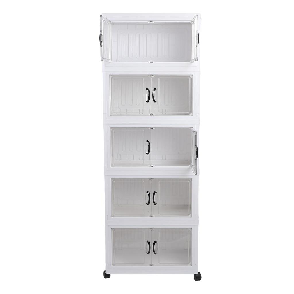 Storage Cabinet Multipurpose Large Capacity Multi Layers Stackable Storage Cabinet Plastic Storage Bins for Living Room