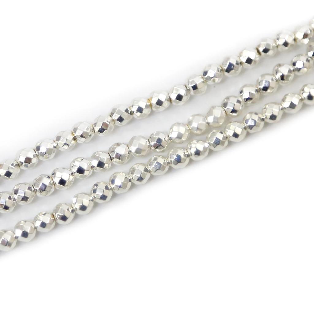 Gold Silvers Faceted Round Black Hematite Natural Stone 4/6/8/10mm Spacer Loose Beads For Jewelry Making