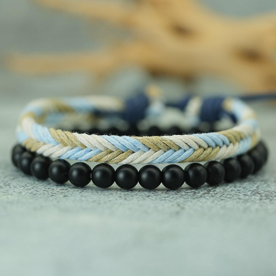 

Noter New Bohemia Bracelet Set Hombre Handmade Braided String Charm Braslet Men Versatile Accessories 6 Colors Available Homme