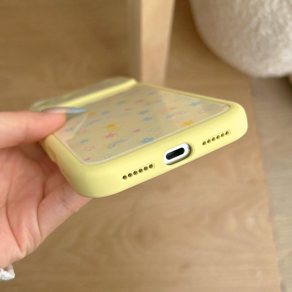 Apple iPhone 16/17 ProMax Yellow Stars & Moon Anti-Fall Case