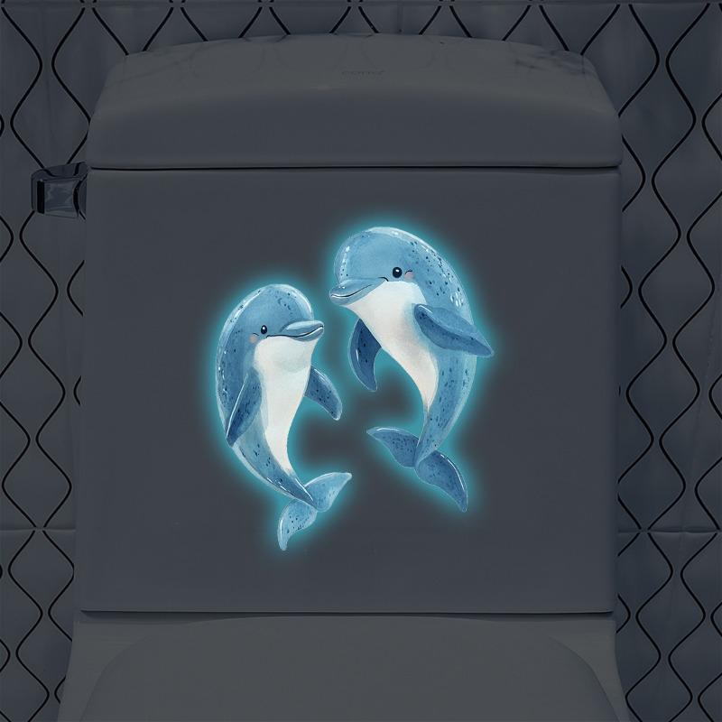 Blue Light Underwater World Dolphin Graphic Wall Stickers for Beautifying and Decorating Living Rooms and Bedrooms