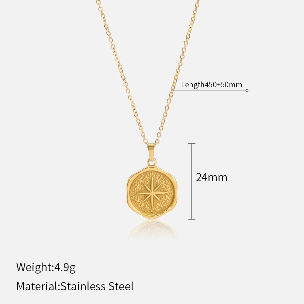 High-End Heart & Geometric Titanium Steel Clavicle Necklace for European & American Markets