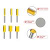 6-Piece Yellow Router Bit Set for Woodworking: Straight, Trimming, Grooving, and Engraving Bits
