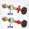 Practical Propanes Grills Adapter Quick Connecting Fitting with Pressure Gauge Metal Propanes Grills Fitting for Cooking
