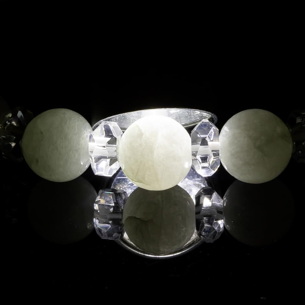 15cm Itoigawa Natural Jadeite White with Japanese National Jomon Power Stone Jadeite Workshop Special Paulownia Wood Quality Guarantee ABR0896 (8mm