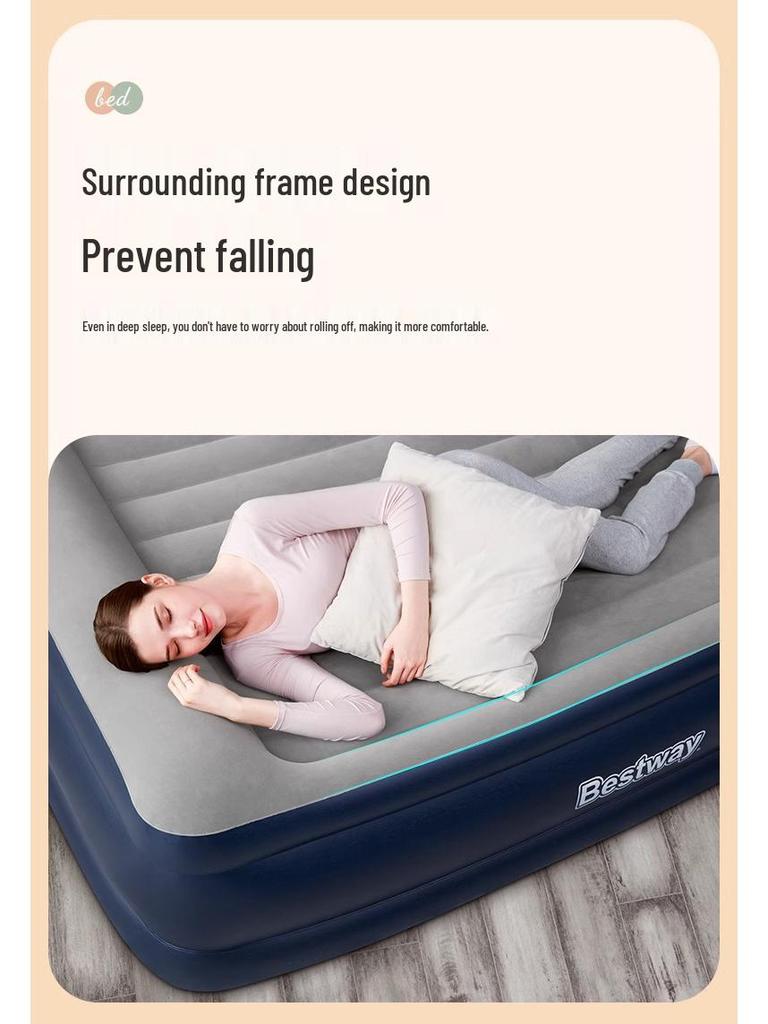 Bestway Double Inflatable Mattress - Thickened Portable Air Cushion Bed for Indoor & Outdoor Use