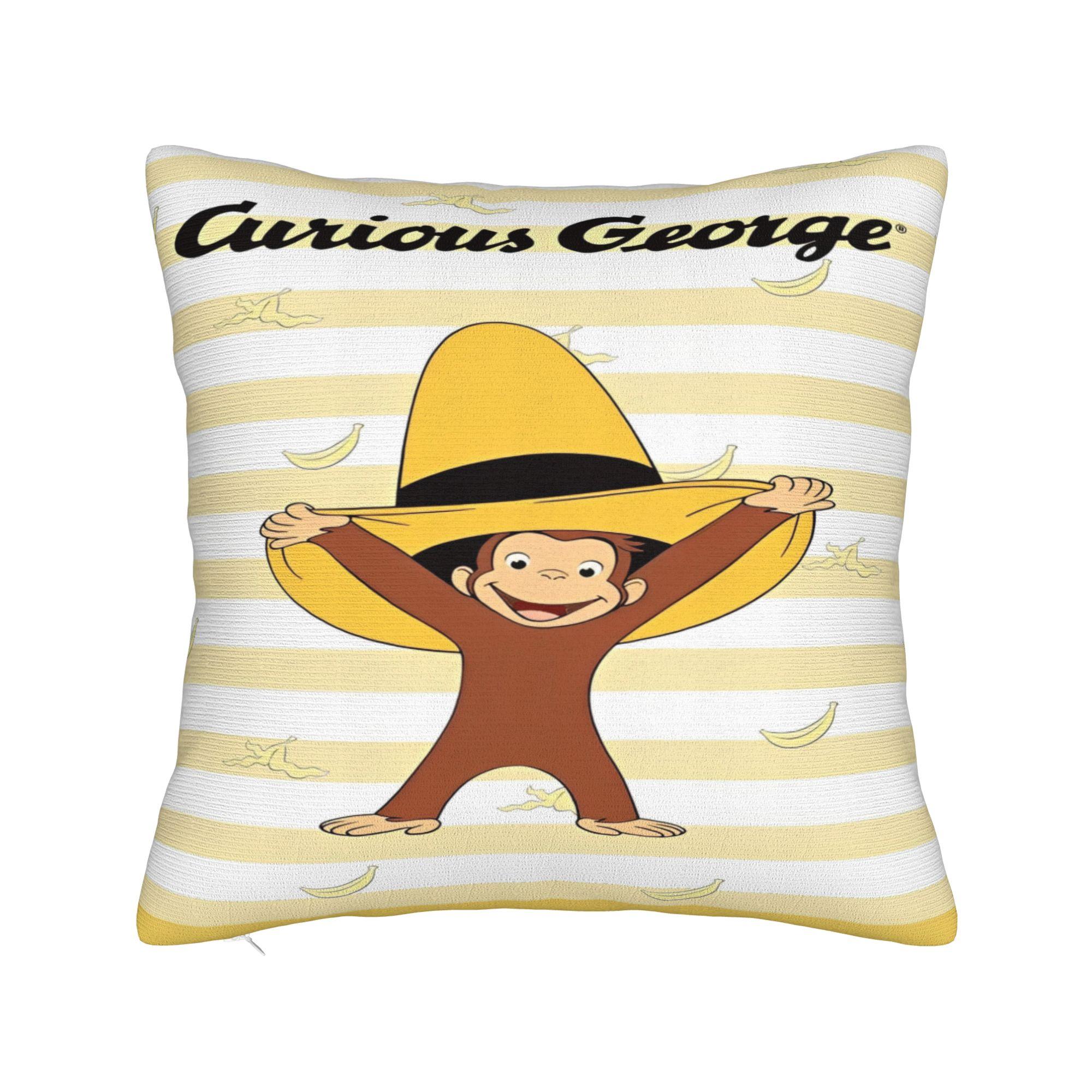 

Stylish Home C-Curious-Georges African monkey Anime Decorations Pillowcase Merch Pillow Covers Square Multi-Size 12x12in 30X30cm