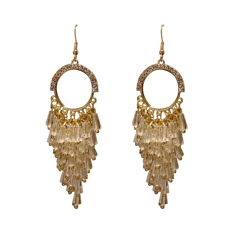 Exquisite Quastenohrringe mit Silbernadel und Diamanten: Europäischer & Amerikanischer Stil, Trendig, Auffällig & Einzigartiger Ohrschmuck für Frauen