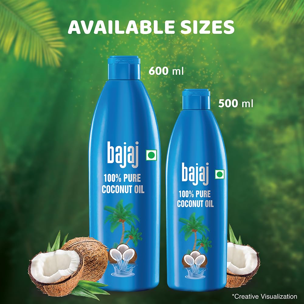 BAJAJ 100% Pure Coconut Oil 900ml Pack Of 1 Premium Edible Grade Natural Coconut Oil