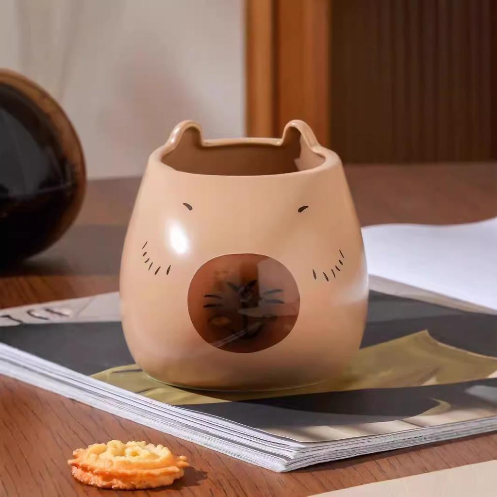 Kreativní hrnek Kapybara Roztomilé zvířátko Keramický Personalizovaný Hrnek na pití Suvenýr Roztomilý Domácí Snídaňový hrnek