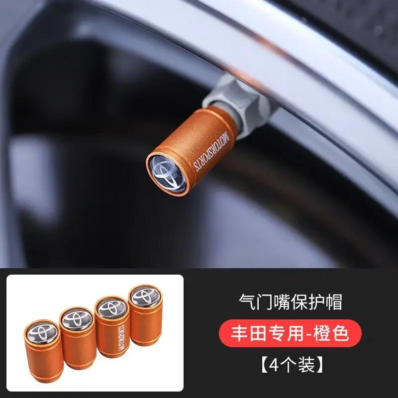 4Pcs Matt Car Wheel Tire Valve Caps for Toyota RAV4 Corolla Camry Frontier Supra C-HR Hilux Tacoma PradoCorolla CHR Accessories