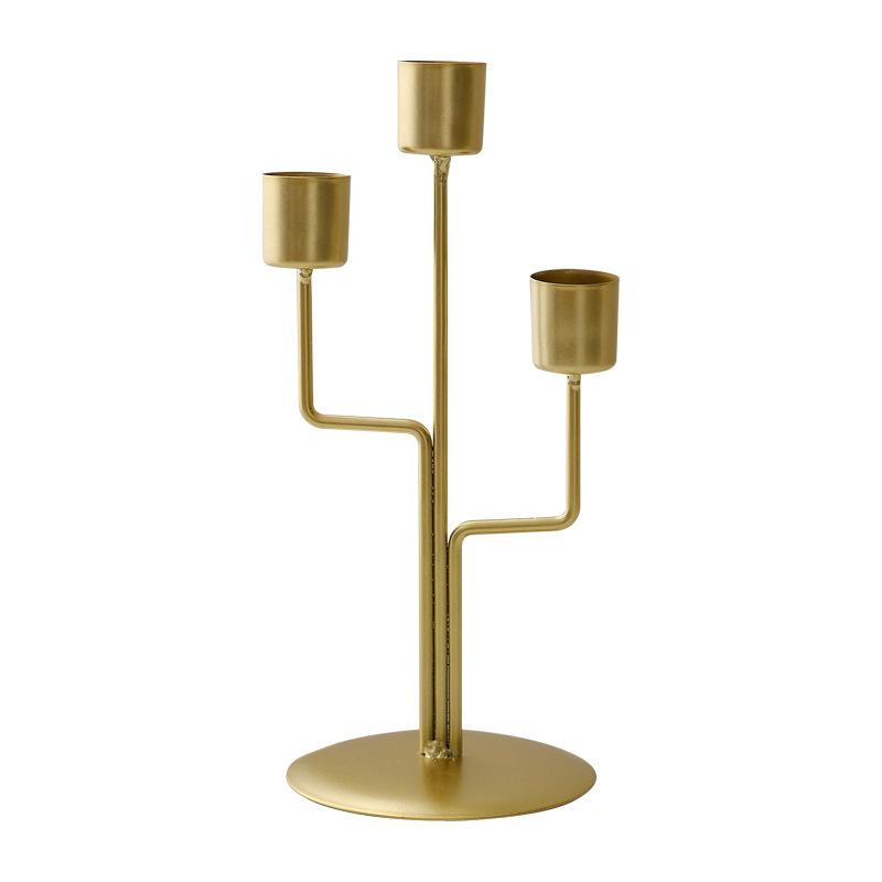 2026 Hot Metal Style Candle Holders Simple Golden Wedding Decoration Bar Party Living Room Home Decor Candlestick Tabletop Decor