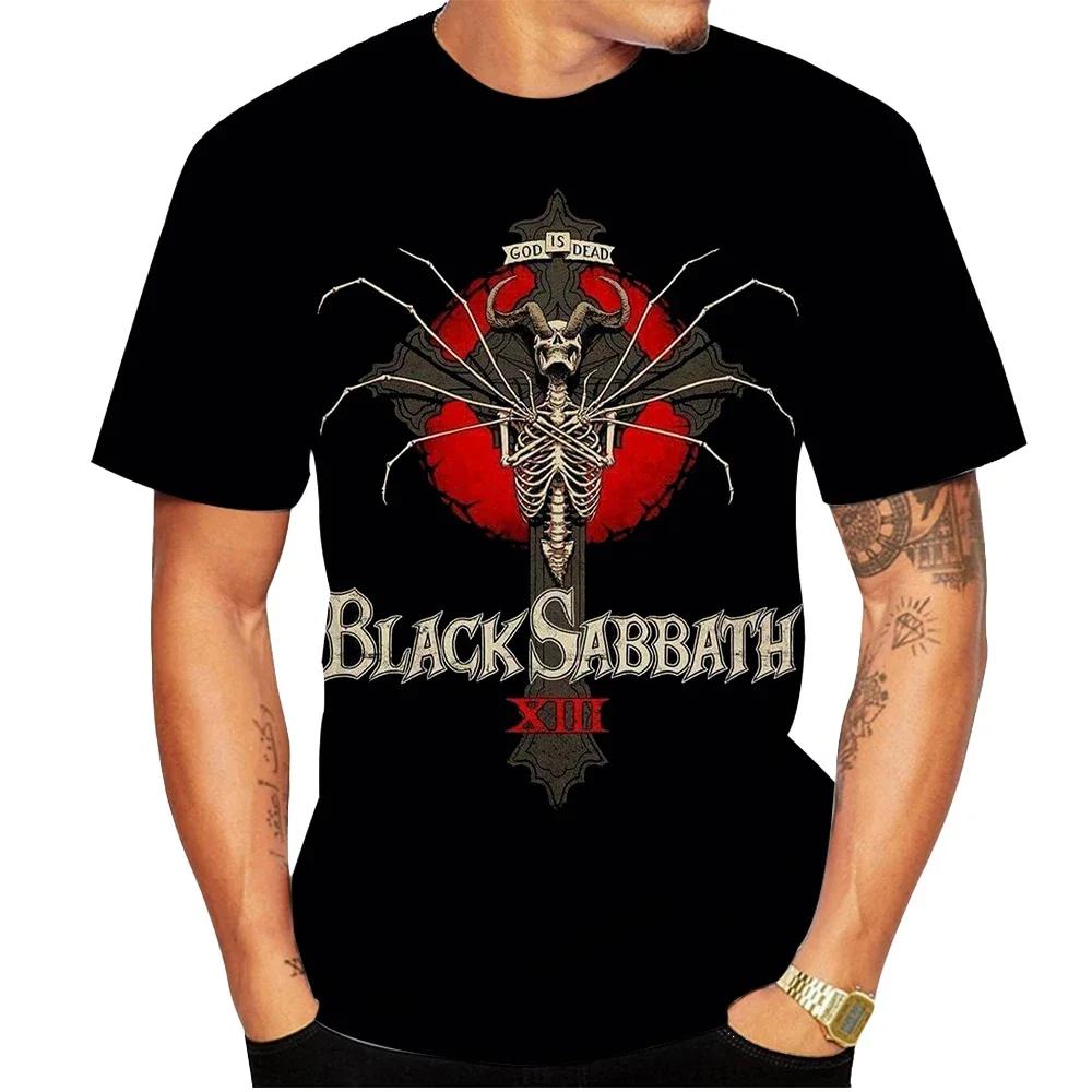 Black Metal Rock Band T Shirt Men Women Fashion Casual Graphic Short Sleeve Daily Fashion Plus Size Unisex O-Neck Pullover Tops