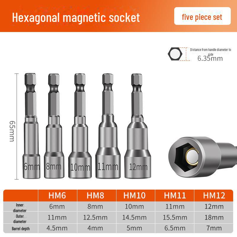 8mm Magnetic Hex Socket Head Drill and Wrench Tool Set