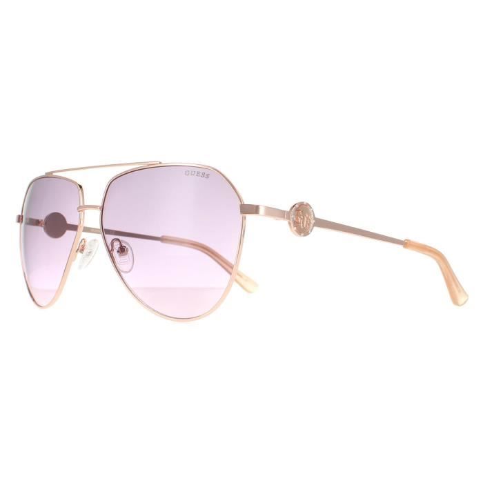 Lunettes de soleil - Guess - GF6140 28T - Or rose brillant - Bordeaux Gradient - Aviator
