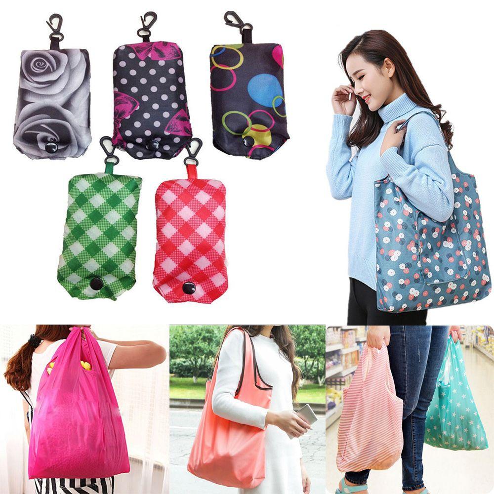 Random Sent Fashion Recycle Travel Folding Reusable Eco Tote Pouch Shopping Bag Handbags