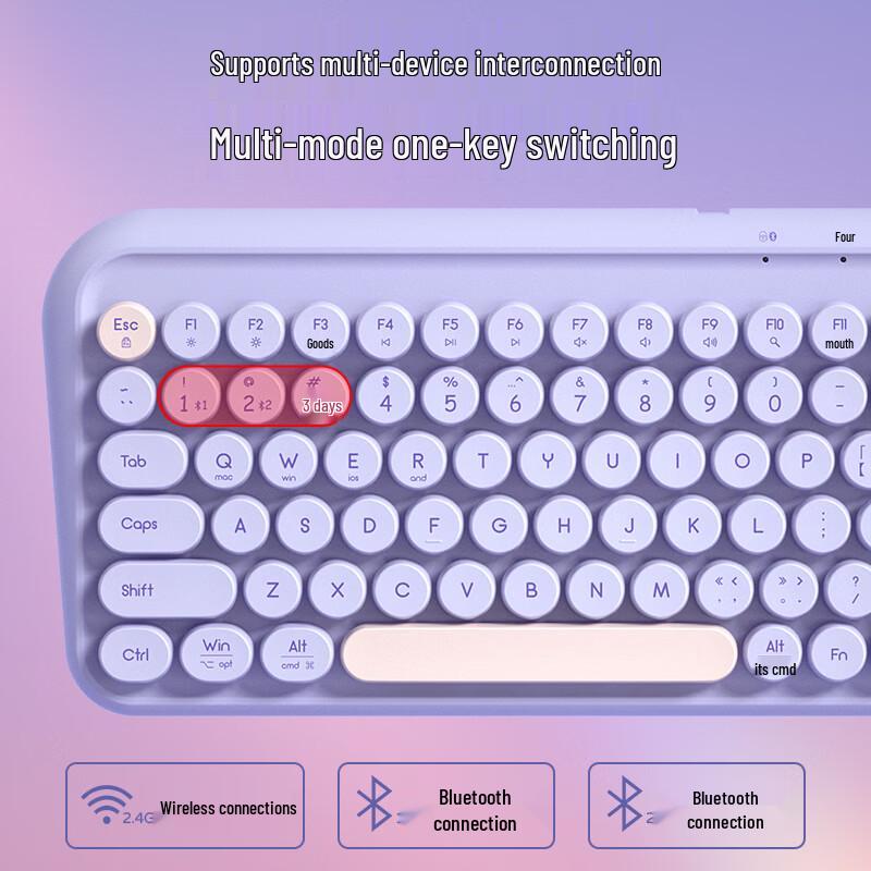 BOW K500D Triple-Mode Bluetooth Wireless Keyboard