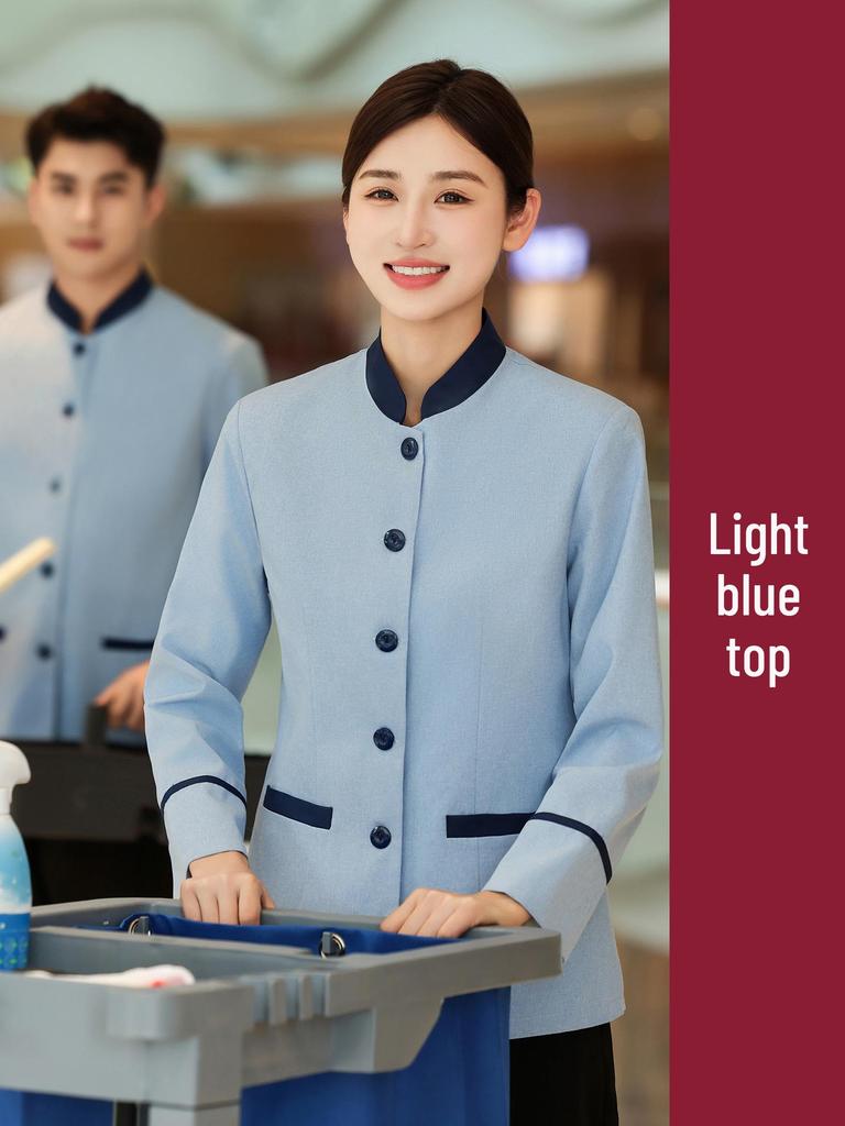 Women's Long Sleeve Hotel Cleaner Uniform Set for Autumn/Winter