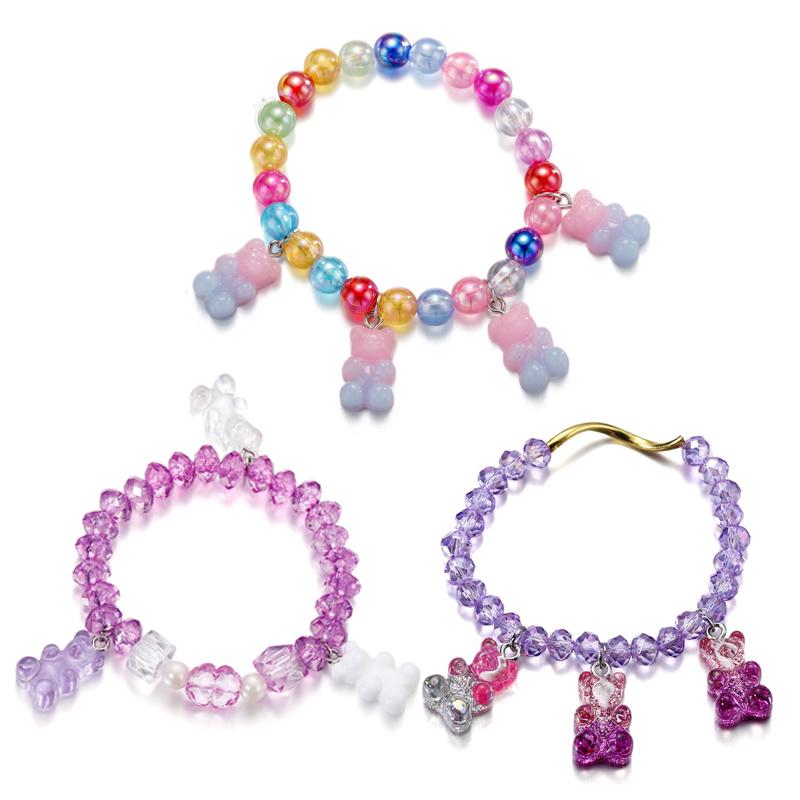 10pcs Colorful Transparent Resin Gummy Bear Charms Pendant Cute Animal Pendant For DIY Necklace Bracelet Jewelry Keychain Making