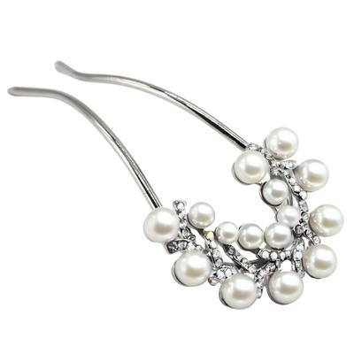 Kanzashi Hair Perfect for Kimono and Simple Pearl Hair Silver [Miaomyao] (Japanese Hairpin), U-Shaped Ornament, Yukata, Comb,