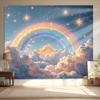 Celestial Rainbow Cloud Sky Tapestry Dreamy Cosmic Wall Decor Art Poster Gradient Fantasy Aesthetic Nursery Room Hanging Banner
