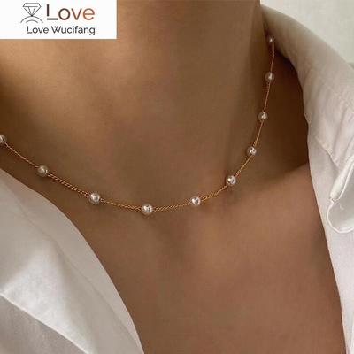 Perlen Halskette Kpop Perle Halsband Halskette Gold Farbe Goth Chocker Schmuck Am Hals Anhänger Kragen Für Frauen