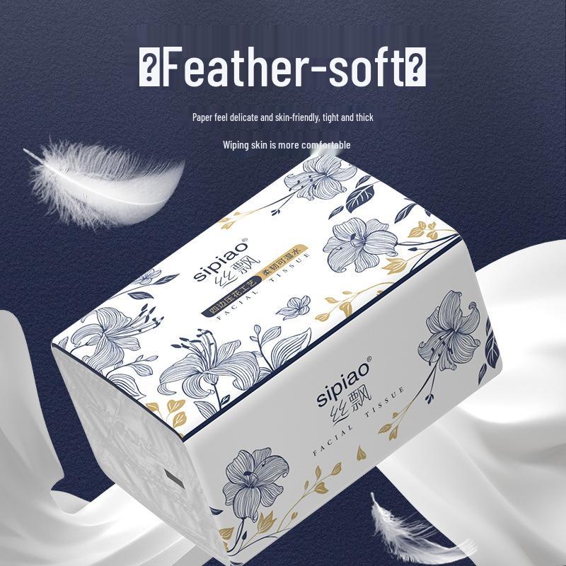 

Sipiao Guofeng Набор из 3 упаковок, 5-слойные, 450 листов, особо плотные салфетки для лица - Семейная упаковка