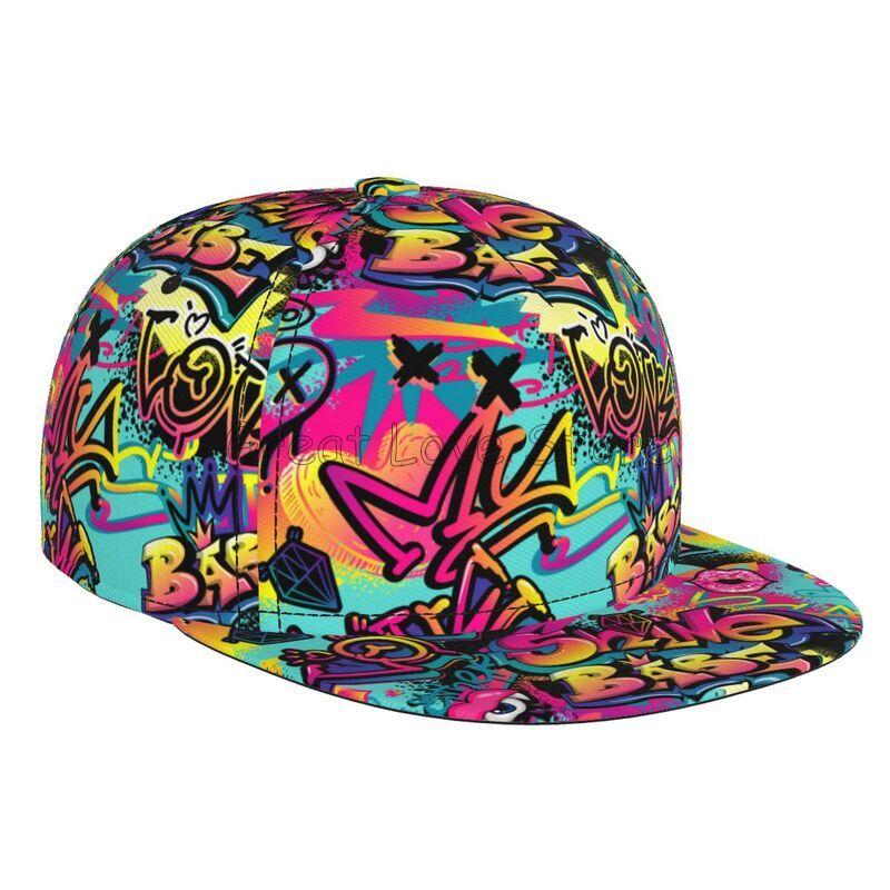 

Кольоровий Графіті Арт Принт Бейсболка Регульована Snapback Кепка для Чоловіків Жінок Унісекс Хіп-Хоп Кепки З Пласким Козирком Adjustable
