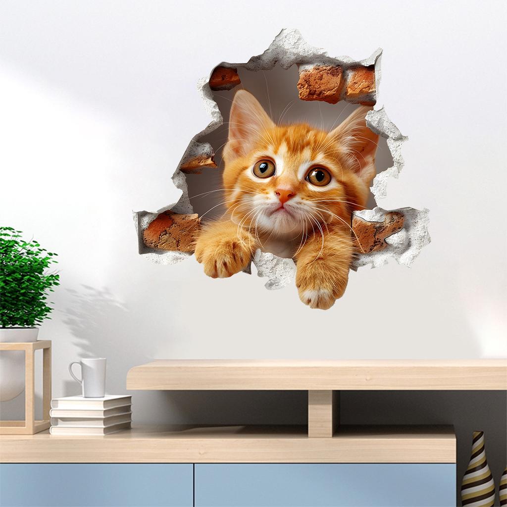 Cute Cat Wall Sticker Removable Adhesive for Kids Room Nursery Kindergarten Home Decor Wall Decals