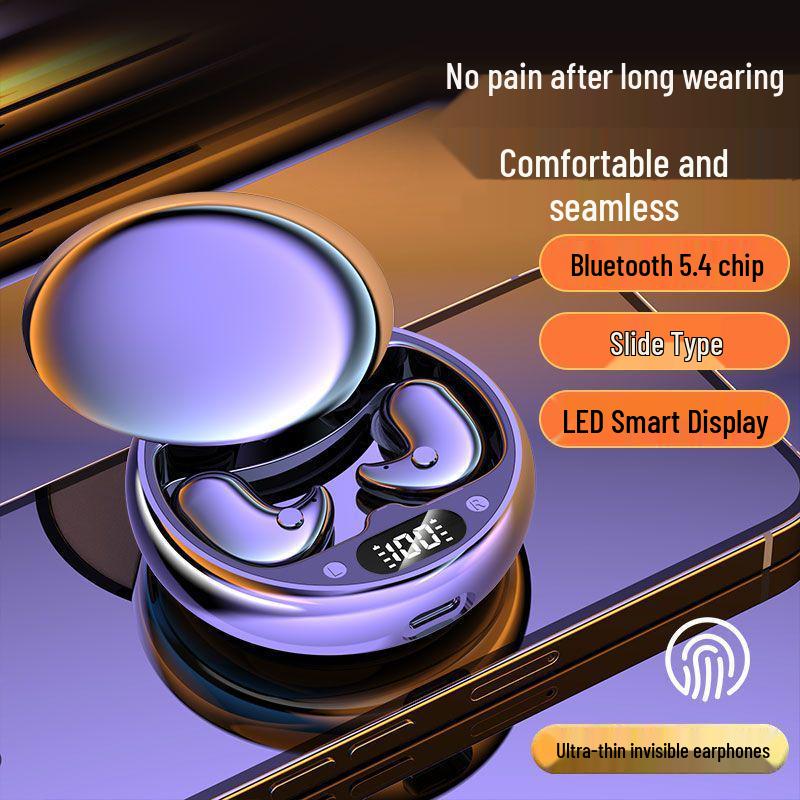 2025 Ultra-Thin Wireless Bluetooth Sleep Headphones: Comfortable, Non-Pressing In-Ear Design with Super Long Battery Life.