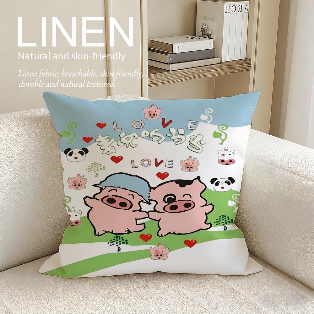 

Cute Monokuro Boo Cushion Cover Linen Decorative Pillowcase Set Pcs x x x Breathable Washable Sofa Cushion Cover 30X30cm