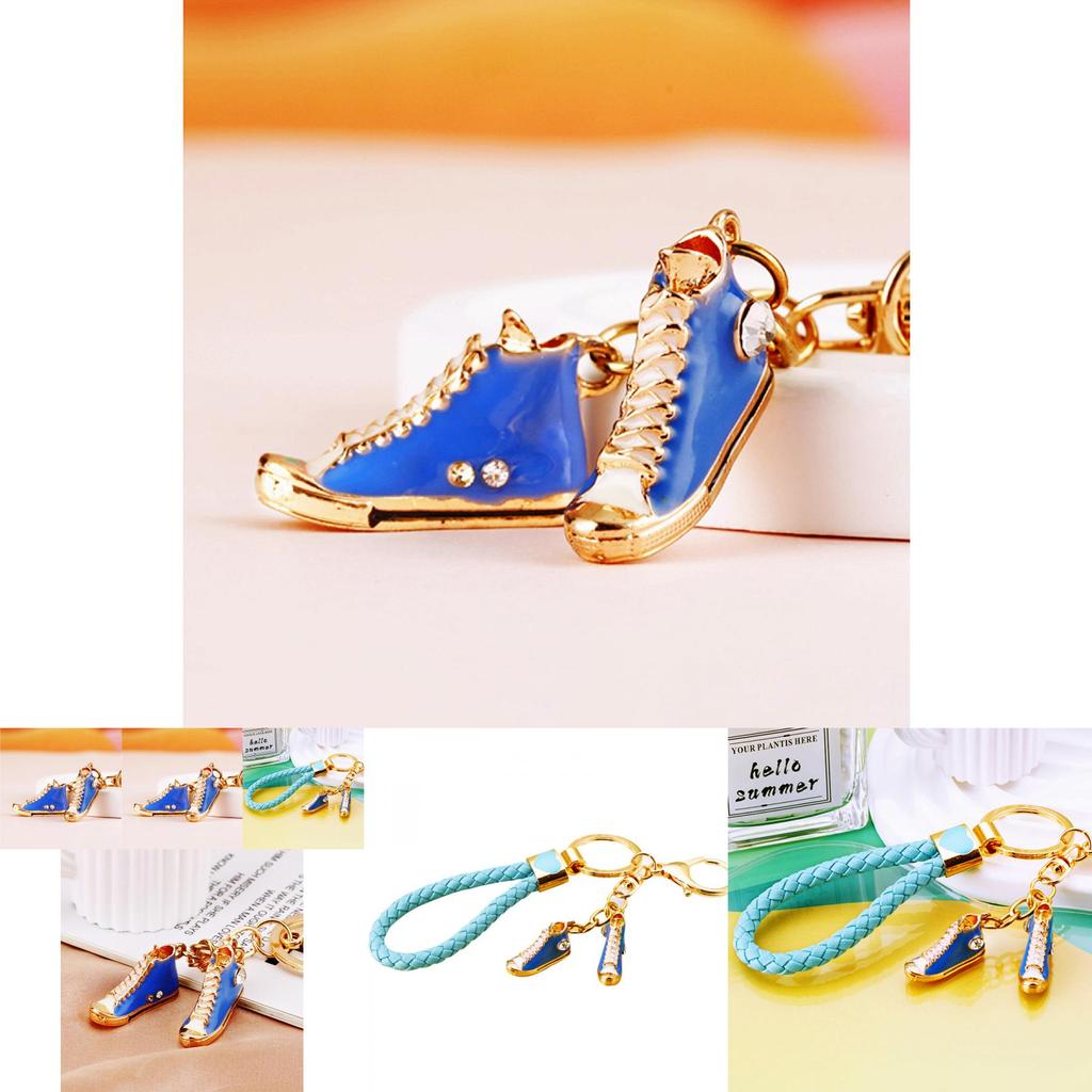 Fashionable Mini High Top Shoes Key Ring Stunning Rhinestone Decoration For Keys