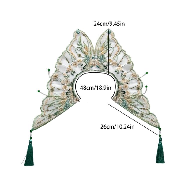 Embroidery Butterfly Flower Yunjian Shawl Decorative Pearl Tassels False Collar