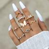 Gold Retro Punk Vintage Ring Set 8 Stück Klassische Kristalle