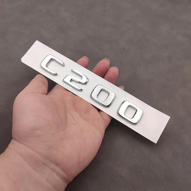 3D ABS Chrome Black C 200 Logo C200 Emblem Letter Sticker Car Rear Trunk Badge For Mercedes Benz C200 W204 W205 W206 Accessories