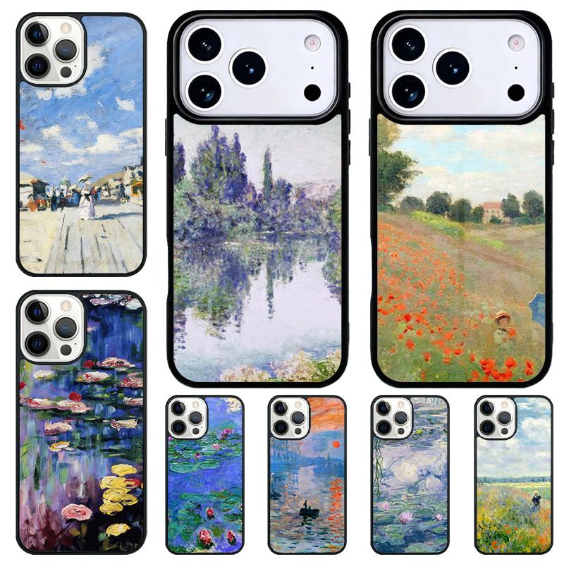 Monet Oil Painting Shockproof Phone Case for iPhone 17 Air 16e 15 11 12 14 13 Pro Max Cover Coque