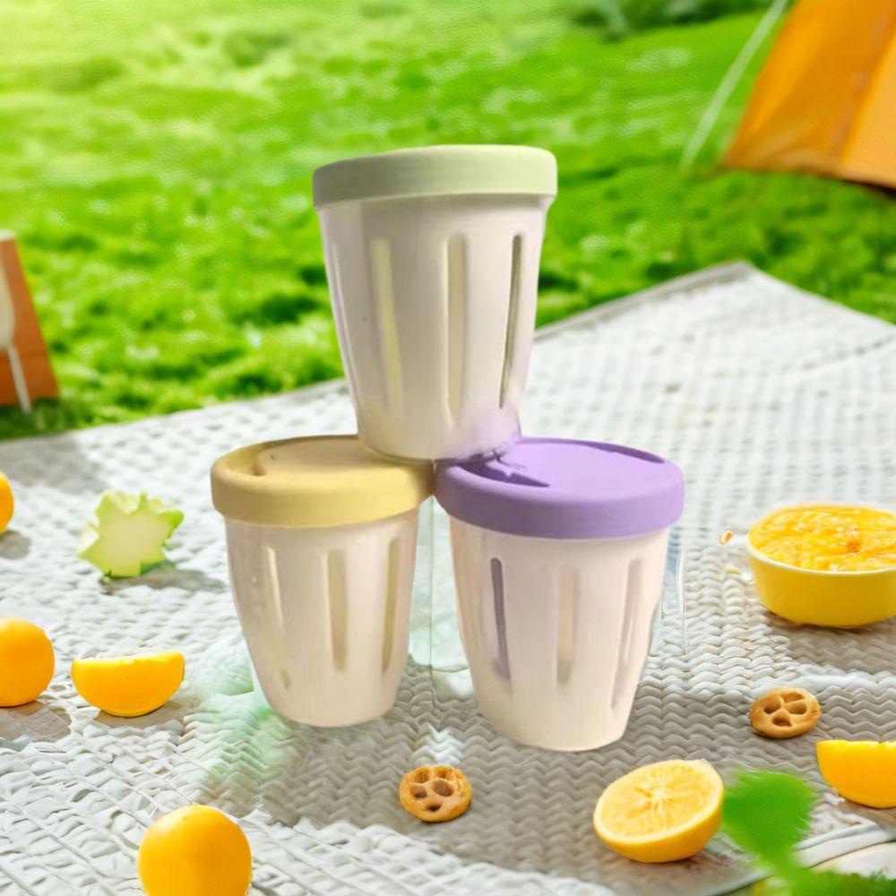 2pcs Sealed Double-layer Fruit Salad Cup Plastic Salad Cup Fruit Salad Storage Cup for Home
