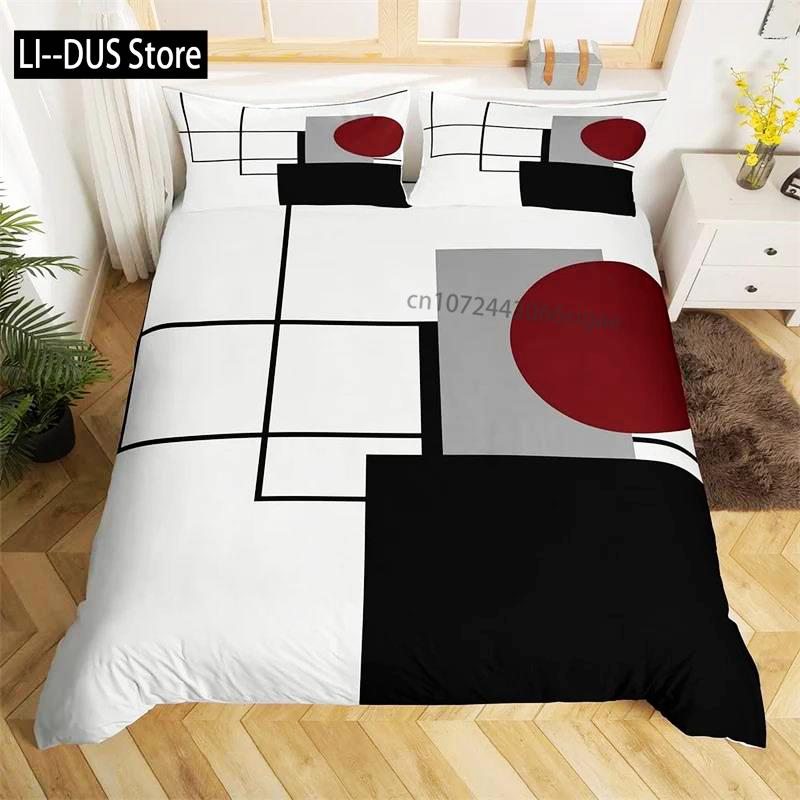 

Comforter Geometric Square Soft Abstract Stripes Bedding Set Circle Geometric Modern Graphic Artwork S Comforter (quilt)-EU Single(135*200cm)3pcs
