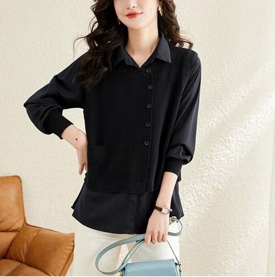 Women's Spring Temperament Elegant Knitwear Long Sleeve Loose Casual Top