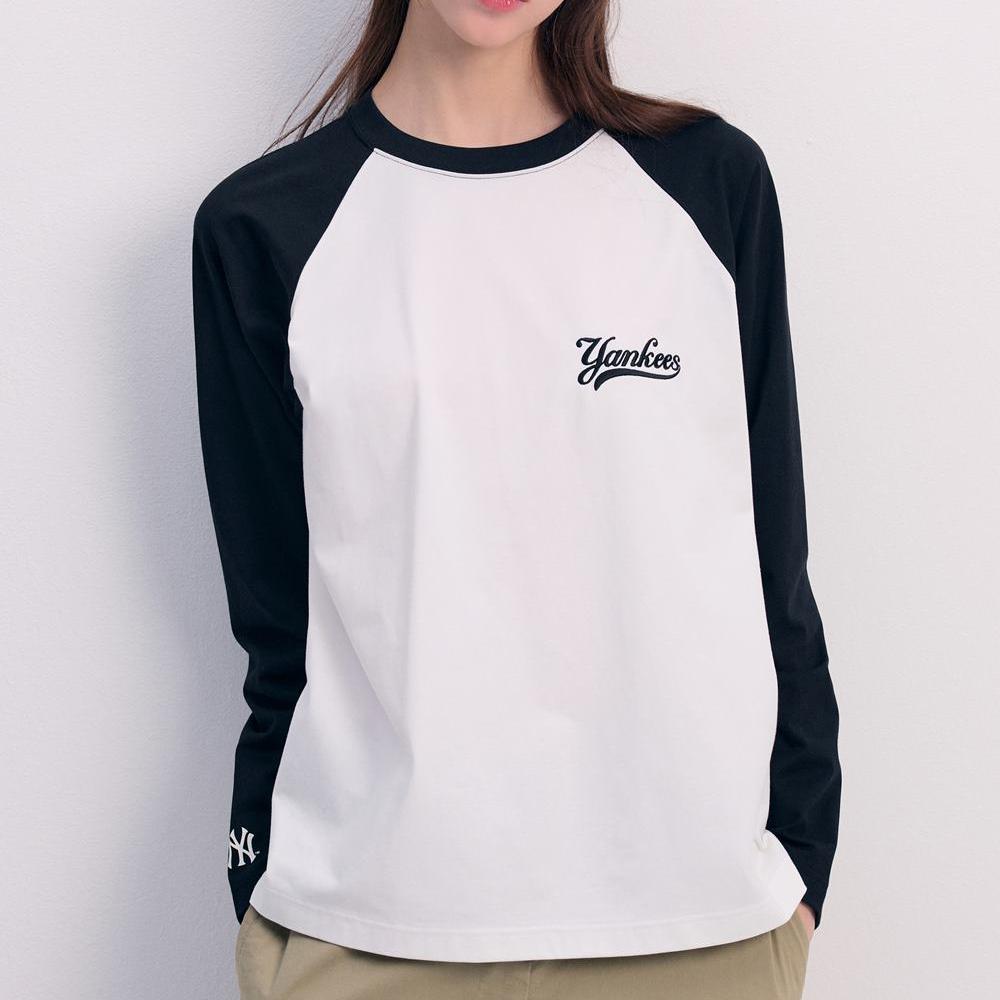 MLB Summer Breathable Loose Logo Long Sleeve T-Shirt Women Tops Black 3FTSV1143-50BKS