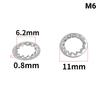 100Pcs M3-M16 Galvanized Carbon Steel Internal Toothed Lock Washers for Electrical Equipment Installation Repairs
